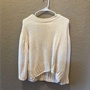 Cynthia Rowley Cream Ribbed Crewneck Sweater